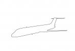 Douglas DC-9 outline, line drawing, shape