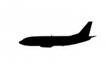 Boeing 737-500 silhouette, logo, shape, TAFV14P10_16M