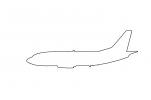 Boeing 737-500 outline, line drawing, shape