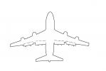 Boeing 747 taking-off outline, line drawing, shape