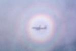 360 degree Rainbow over California, wing fence, Southern California, Airbus A320 series, Shadow, 360 degree rainbow, Glory Ring Halo, Cloudbow, daytime, daylight, TAFV15P07_09