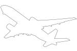 Boeing 777 outline, line drawing, shape