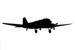 Douglas DC-3 Twin Engine Prop silhouette, logo, shape