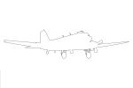 DC-3 outline, line drawing, shape, TAFV16P15_04O