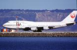 JA8076, Boeing 747-446, San Francisco International Airport (SFO), Japan Airlines JAL, 747-400 series, CF6, CF6-80C2B1F