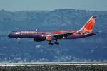 N907SW, Phoenix Suns Basketball Team, Boeing 757-225, America West Airlines AWE, (SFO), RB211-535 E4, RB211