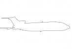 Boeing 727-031 outline, line drawing, shape, TAFV19P09_04O