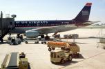 US Airways, N730US, Airbus A319-112, US Airways AWE, A319 series, CFM56-5B6/P, CFM56, Santa Ana International Airport, Belt Loader, tow tractor, carts, TAFV20P06_05