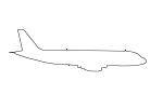 N292MX, Airbus A320-231 outline, V2500, line drawing, shape