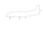 N343BE, Business Express, BEX, SAAB 340A outline, line drawing, shape