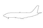 Boeing 737-200 outline, line drawing, shape, TAFV21P03_11O