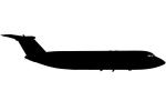 BAC One-Eleven 424EU Silhouette, logo, shape, TAFV21P08_13BM