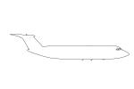 YR-BCA, BAC One-Eleven 424EU, outline, line drawing, shape