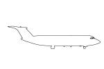 YR-BCA, BAC One-Eleven 424EU outline, Tarom, line drawing, shape