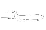 Vickers VC10 Vickers-Armstrong outline, line drawing, shape, TAFV21P09_04O