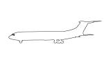 VC-10 outline, line drawing, shape