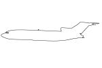 Boeing 727-173C outline, line drawing, shape, 727-100 series, TAFV21P09_07BO