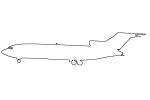 Boeing 727-173C, outline, line drawing, shape, 727-100 series, TAFV21P09_07O