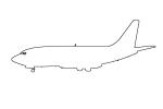 Boeing 737-130 outline, line drawing, shape, TAFV21P09_08O