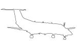 Embraer Brasilia EMB-120ER, outline, line drawing, shape