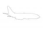 ZK-NAR, Boeing 737-219, 737-200 series Outline, line drawing, shape