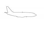 Boeing 737-200 Outline, line drawing, shape