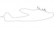 Martin M-130 China Clipper outline, line drawing, shape, TAFV22P03_14O