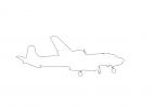 Douglas DC-6B outline, line drawing, shape, TAFV24P02_02O