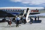 N6001C, Passengers, tarmac, stairs, Lockheed L-749A Constellation, TWA, Star of New Jersey, 1950s, TAFV25P05_16
