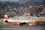N6130A, PSA, Pacific Southwest Airlines, Lockheed L-188A Electra, Burbank-Glendale-Pasadena Airport BUR, Toto, February 1978, 1970s