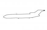 Boeing 727-200 outline, line drawing, shape, 727-200 series, TAFV29P01_01O