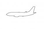 Boeing 737 outline, line drawing, shape