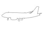 Airbus A320-212 outline, line drawing, shape