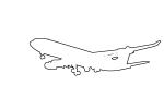 Airbus A340 outline, line drawing, shape, TAFV32P03_02O