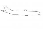Airbus A340 outline, line drawing, shape, TAFV32P03_12O
