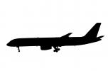 Boeing 757-223PCF silhouette, shape, TAFV34P09_04M