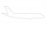 Airbus A380 outline, line drawing, shape