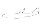 Airbus A330 Outline, Line Drawing