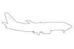 Boeing 737-3Y0 outline, line drawing, shape, TAFV40P11_01O