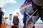 Boarding Passengers, Men, Suits, Steps, National Airlines NAL, 1950s