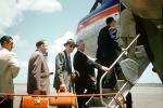 Boarding Passengers, Men, Suits, hat, briefcase, Stairs, steps, National Airlines NAL, 1950s, TAFV40P12_06