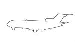 Boeing 727 outline, line drawing, shape, TAFV42P04_12O