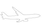 Airbus A330-343X Outline, Line Drawing