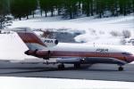 Boeing 727 landing, PSA, Lake Tahoe Airport TVL, April 1975, 1970s