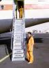 N73711, Flight Attendant, Stewardess, pantsuit, woman, Boeing 737-297, 737-200 series, airstairs, JT8D, June 1970, TAFV44P13_07