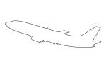 Boeing 737-3H9 outline, line drawing, 737-300 series