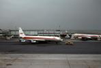 N759TW, Boeing 707-131B, JT3D, Tow Tractor, Terminal Building, 1960s