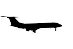 Tupolev Tu-134 silhouette, shape, TAFV46P14_16M
