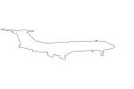 Tupolev Tu-134 Outline, Line Drawing, TAFV46P14_16O