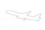 Boeing 767-383 outline, line drawing